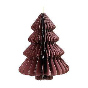 Décoration sapin de Noël en papier bordeaux et or 20 cm 100% FSC