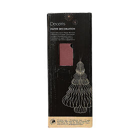 Addobbo carta albero di Natale bordeaux e oro 20 cm FSC