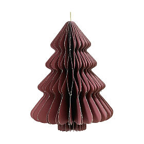 Décoration sapin de Noël en papier bordeaux et or 15 cm 100% FSC