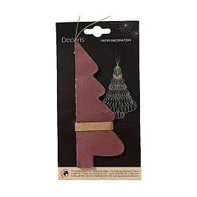 Décoration sapin de Noël en papier bordeaux et or 15 cm 100% FSC