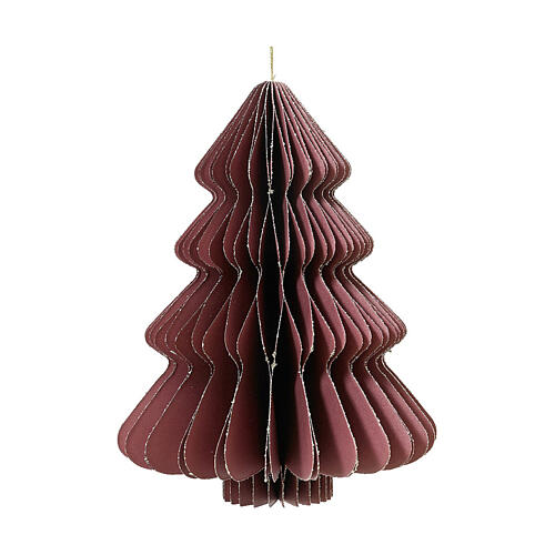 Addobbo carta albero di Natale bordeaux e oro 15 cm FSC 1