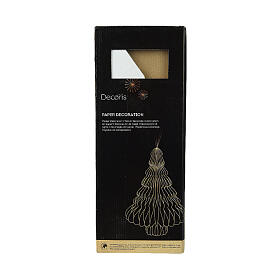 Décoration sapin de Noël en papier blanc et or 40 cm 100% FSC