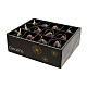 Box of 12 burgundy paper decorations with gold finishes, various figures 6x6 cm s2