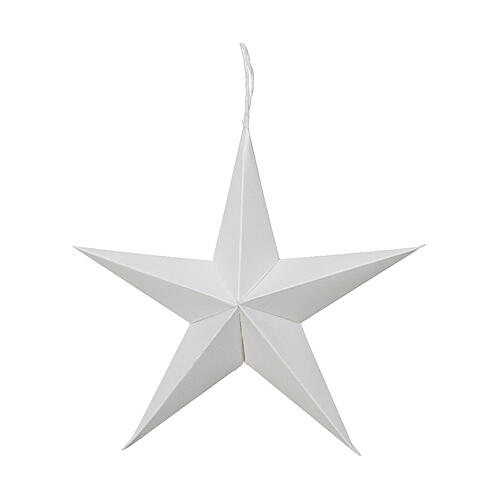 Enfeites 4 estrelas papel branco mistura 70% FSC 15x5 cm 1