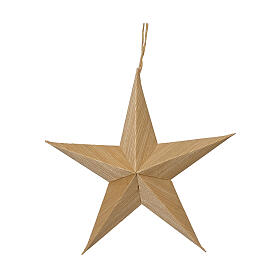 Décoration 4 étoiles en papier naturel mélange 70% FSC 15x5 cm