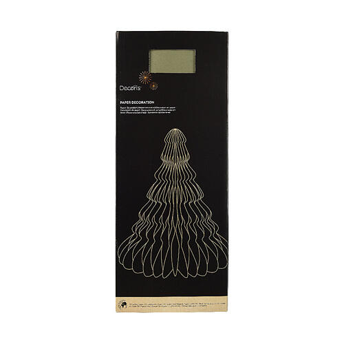 Weihnachtsbaumdekoration, grünes Papier mit champagnerfarbenem Rand und Magnetverschluss, 100 % FSC, 90 cm hoch (Ø 72 cm) 2