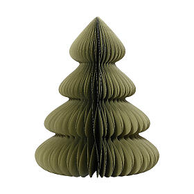 Árbol de Navidad papel verde borde champán cierre con imán FSC 100% 90 cm