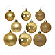 Box of 26 golden Christmas balls, shiny, matte or glittery, assorted diameters, recycled plastic s1