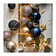 Box of 26 golden Christmas balls, shiny, matte or glittery, assorted diameters, recycled plastic s3