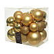 Box 25 palline dorate lucide, opache, glitter diam. assortiti plastica riciclata s2