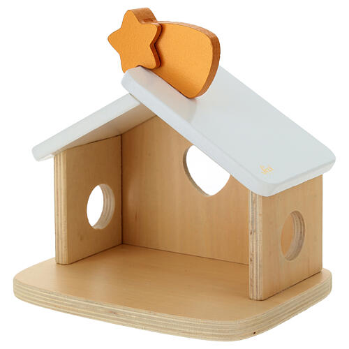 Crèche Nativité bœuf et âne 7 pcs Sevi bois peint 6 cm 4