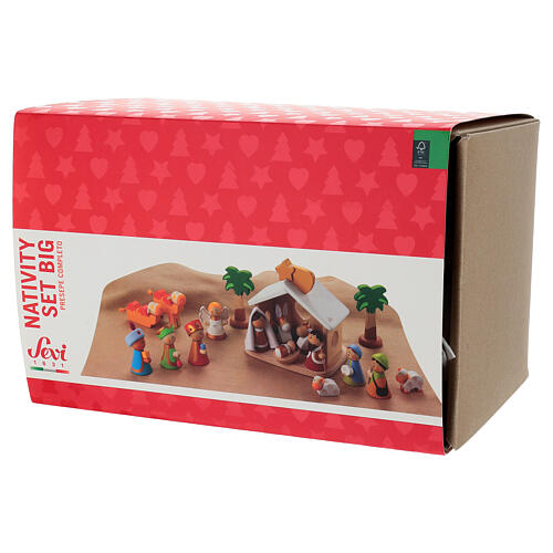 Complete Nativity Scene Set 20 pcs. Sevi Painted Wood 6 cm 9
