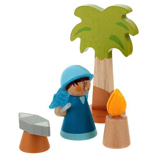 Artisans' hut, 9 pcs, Sevi painted wood Nativity Scene of 7 cm 3