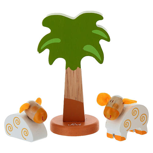 Presepe Sevi pastori musicisti 5 pz legno dipinto 7 cm 3