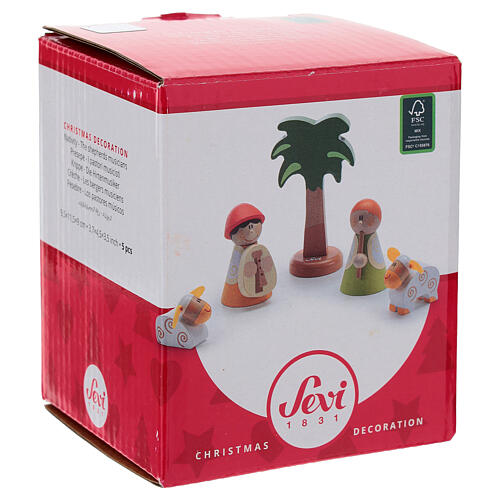 Presepe Sevi pastori musicisti 5 pz legno dipinto 7 cm 5