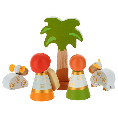 Wooden Musician Shepherds Sevi Nativity Set of 5 pcs, 7 cm 4