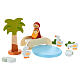 Presepe Sevi ponte sul laghetto 11 pz legno dipinto 6 cm s1