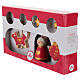 Set Decoraciones navideñas Sevi rojas y doradas 3 piezas madera pintada s6