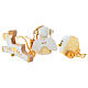 Set of white and yellow Sevi Christmas decorations, 3 pieces, painted wood s5
