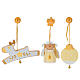 Set Decoraciones navideñas Sevi blancas y amarillas 3 piezas madera pintada s1