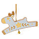 Set Decoraciones navideñas Sevi blancas y amarillas 3 piezas madera pintada s3
