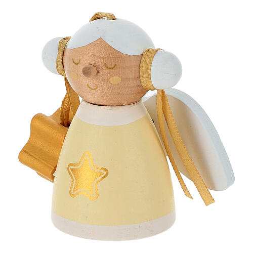 Set Decorazioni natalizie Sevi bianche e gialle 3 pz legno dipinto 2