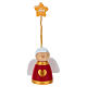 Anjo Sevi Ele vermelho e dourado 6 cm em madeira pintada s1
