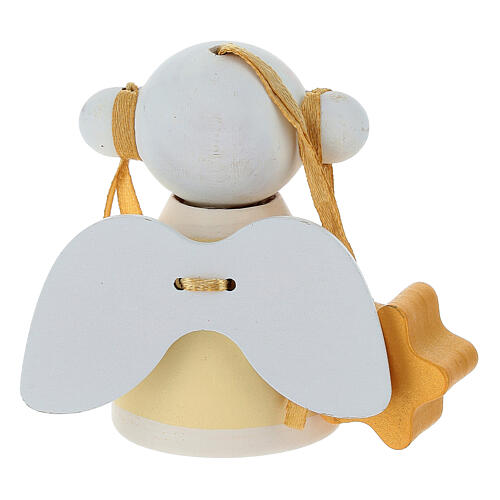 Angioletto Sevi Lei bianco e giallo 6 cm legno dipinto 3