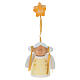Angioletto Sevi Lei bianco e giallo 6 cm legno dipinto s1