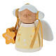 Angioletto Sevi Lei bianco e giallo 6 cm legno dipinto s2
