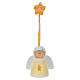 Sevi He Angel-shaped ornament, white and yellow, 2.4 in, painted wood s1