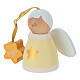 Angioletto Sevi Lui bianco e giallo 6 cm legno dipinto s2