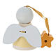 Angioletto Sevi Lui bianco e giallo 6 cm legno dipinto s3