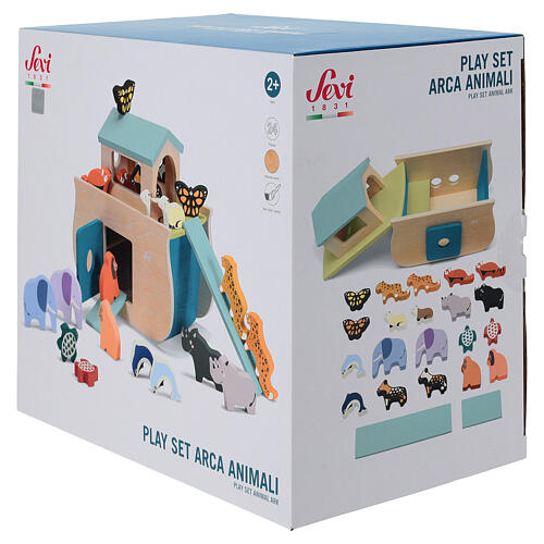 Arca dos animais de Noé Sevi Play Set 24 peças em madeira pintada 14