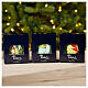 Hand-painted ceramic Christmas bauble by Dellarte Ceramiche, poinsettia flowers and candles, 4 in s5