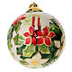 Bola de Natal de cerâmica estrelas de Natal e velas 10 cm pintada à mão por Dellarte Ceramiche s1