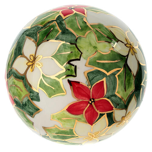 Ceramic Christmas Star Ball and Candle 10 cm Hand-painted by Dellarte Ceramiche 4