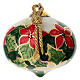 Pallina cipolla decoro fiore natalizio 8 cm dipinta a mano Dellarte Ceramiche s3