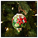 Pallina a goccia dipinta con candela stella Natale 8 cm Dellarte Ceramiche s2