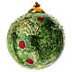 Boule de Noël en céramique houx vert foncé 10 cm Dellarte Ceramiche s1