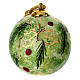 Boule de Noël en céramique fond vert décor houx 8 cm Dellarte Ceramiche s1