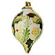 Pallina goccia natalizia ceramica panna dipinta a mano pungitopo 8 cm Dell'Arte Ceramiche s3