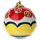 Red Christmas Ceramic Ball with Hand-Painted Gold Spirals 10 cm by Dellarte Ceramics s1