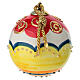 Sfera ceramica albero di Natale rossa avorio dettagli oro dipinta 8 cm Dell'Arte Ceramiche s2