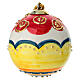 Red and Ivory Ceramic Christmas Tree Ball with Gold Details, Hand-Painted 8 cm by Dellarte Ceramics s1