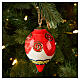 Bola gota árbol Navidad cerámica roja ondas marfil oro pintada 8 cm Dellarte Ceramiche s2