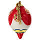Palla goccia albero Natale ceramica rossa onde avorio oro dipinta 8 cm Dell'Arte Ceramiche s2