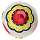 Palla goccia albero Natale ceramica rossa onde avorio oro dipinta 8 cm Dell'Arte Ceramiche s3