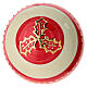 Boule de Noël en céramique peinte houx doré et bandes rouges 10 cm Dellarte Ceramiche s4