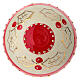 Sphère de Noël en céramique décorée de bandes rouges et de houx peint à la main 8 cm Dellarte Ceramiche s4